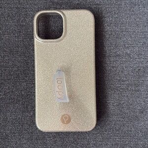 iPhone 14 Rose gold glitter loopy case and loop